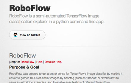 roboflow, a semi-automated tensorflow explorer